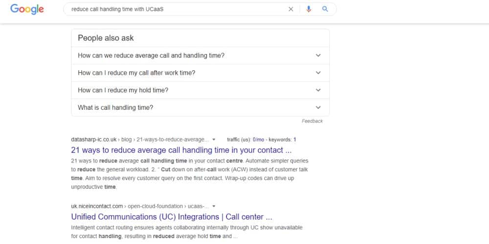 serps for reduce call handling time with ucaas