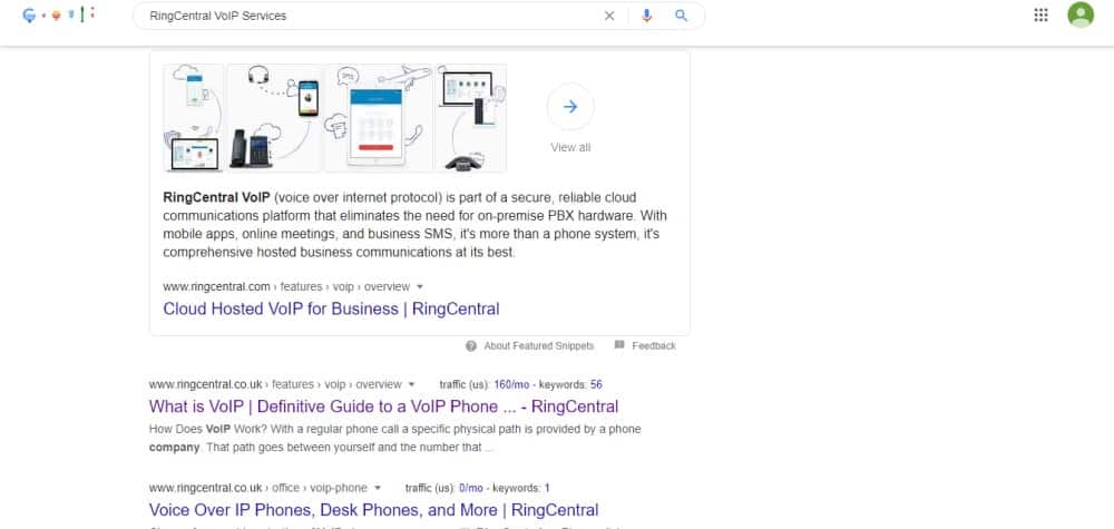 ringcentral voip services serps