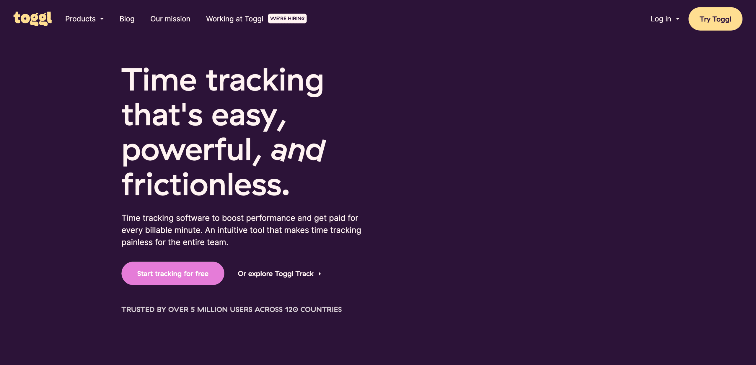 Toggl; a time-tracking SaaS tool