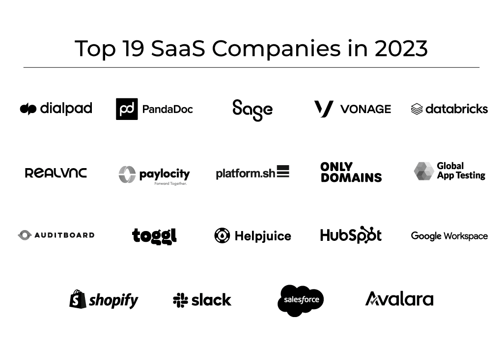 Top 19 SaaS companies in 2023 and beyond